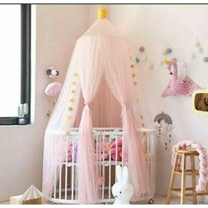 Princess Bed Canopy for Kids Room Decor Round Lace